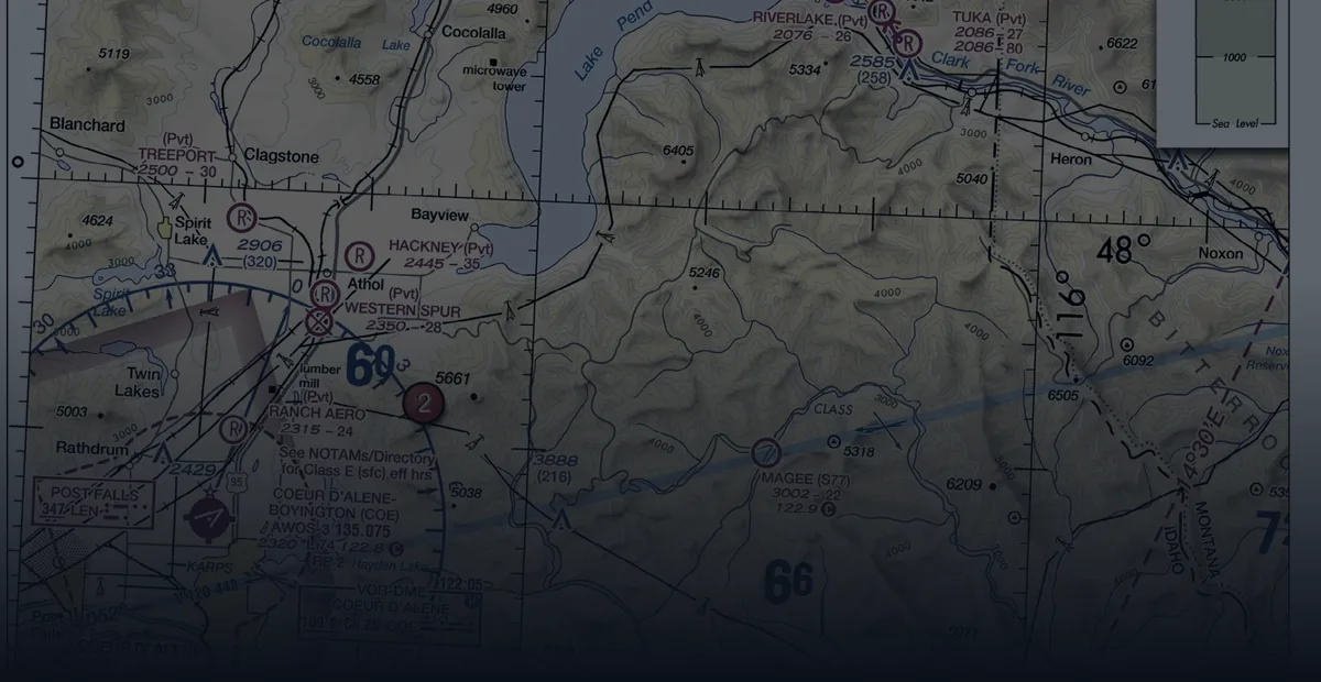 A real FAA sectional chart — the kind the Part 107 exam puts in front of you